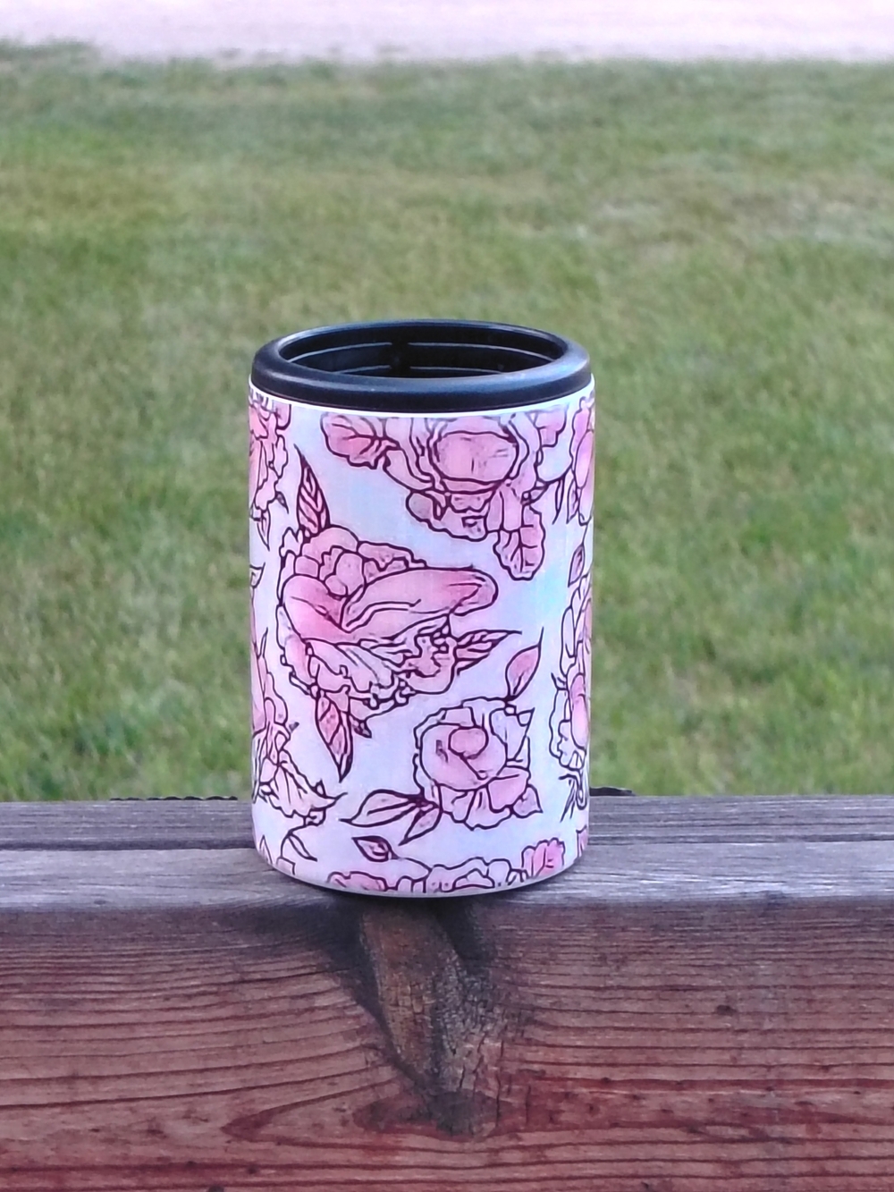 Floral Pink Insulated Can Cooler – Unbranded